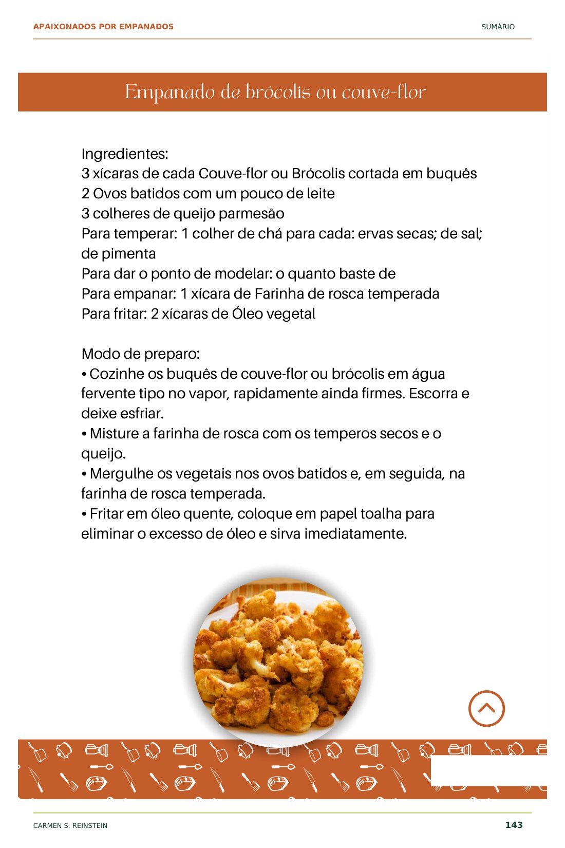Página 9 de 10 da amostra de Apaixonados por Empanados: Empanado de brócolis e couve-flor