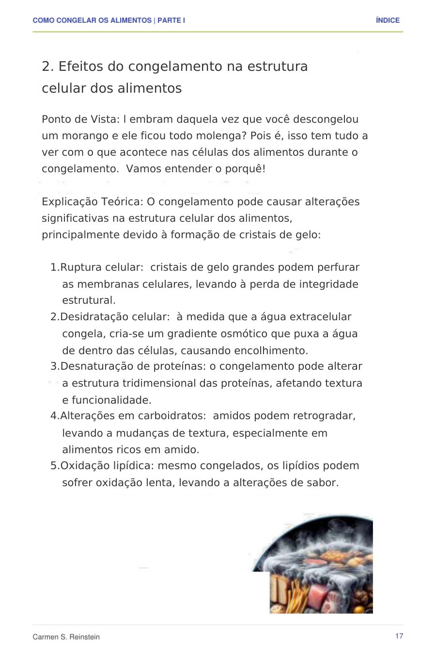 Página 9 de 10 da amostra de Como Congelar os Alimentos — Parte I: Efeitos sobre a estrutura celular