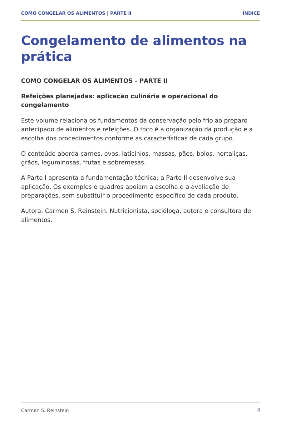 Página 3 de 10 da amostra de Como Congelar os Alimentos — Parte II: Congelamento de alimentos na prática