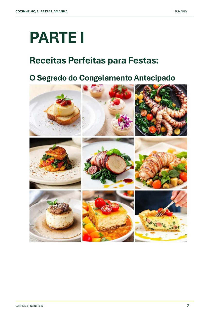 Página 7 de 10 da amostra de Cozinhe Hoje, Festas Amanhã: Parte I - Receitas perfeitas para festas