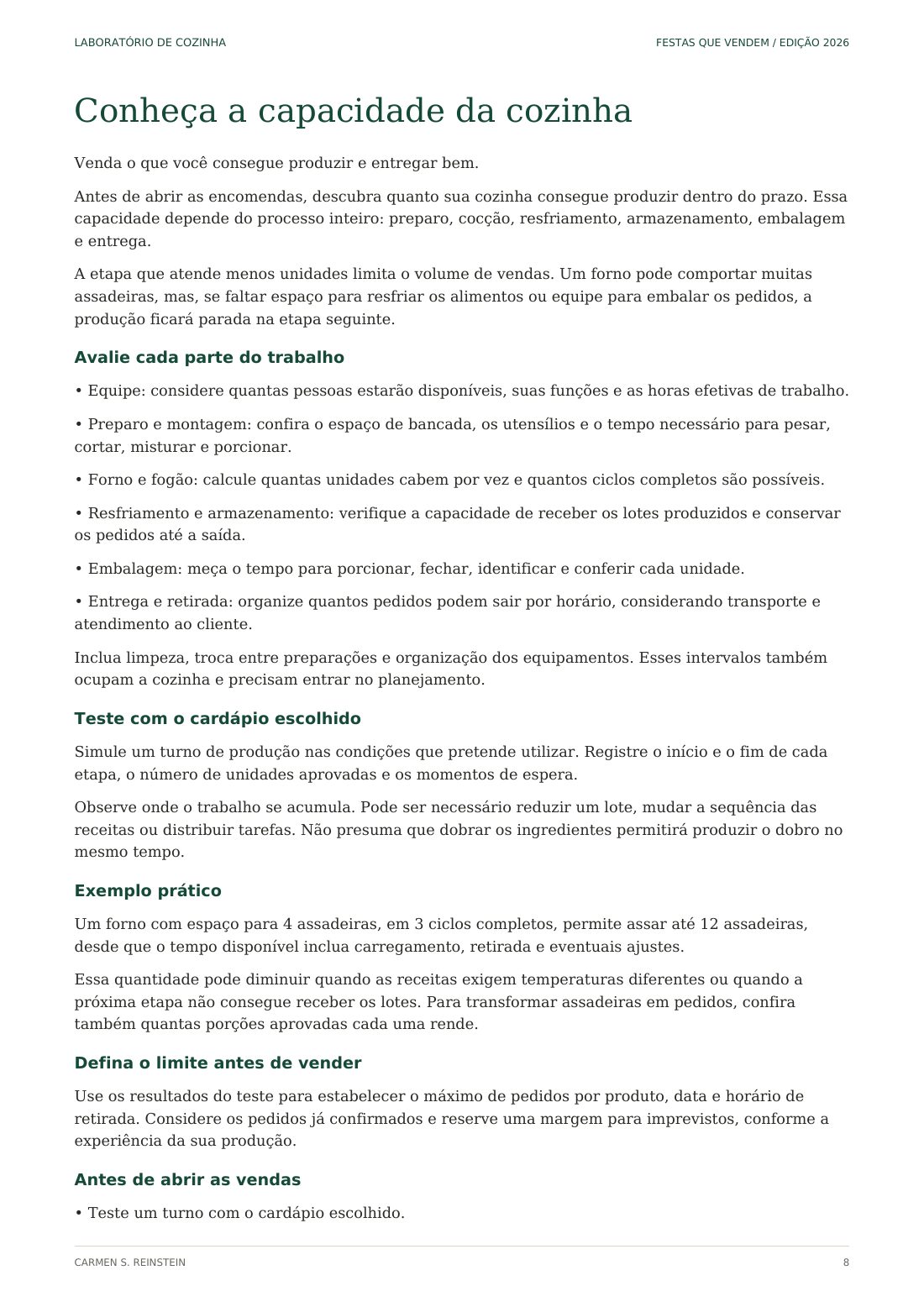 Página 8 de 10 da amostra de Festas que Vendem: Conheça a capacidade da cozinha