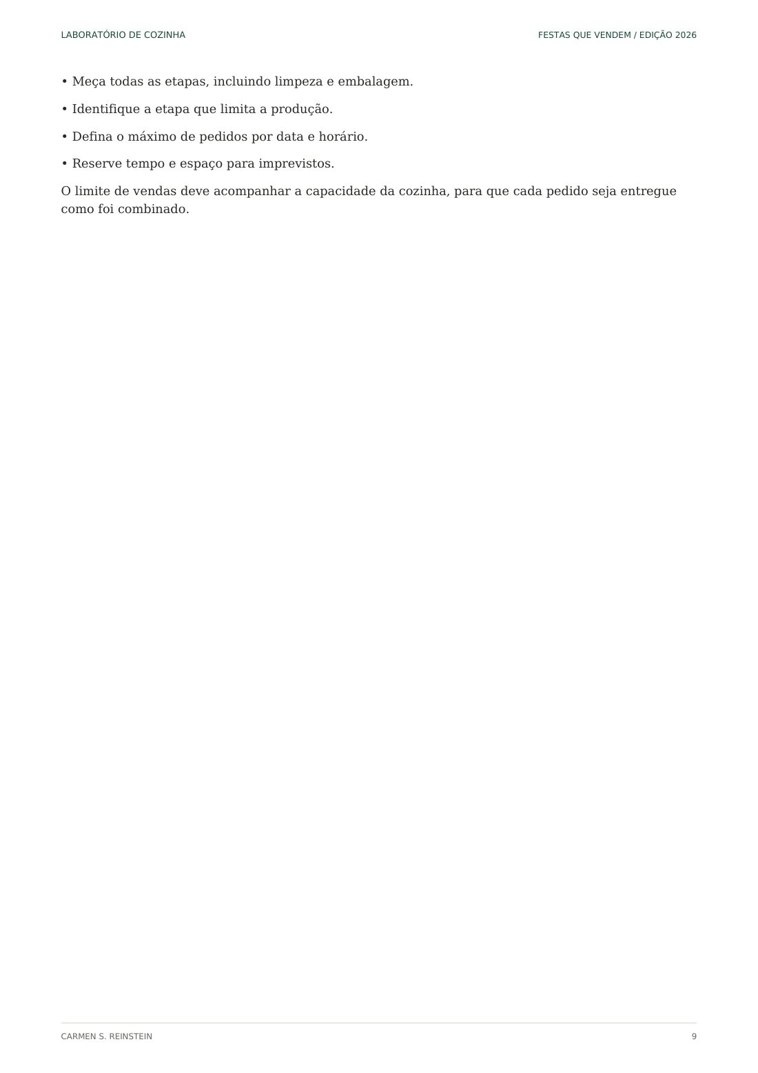 Página 9 de 10 da amostra de Festas que Vendem: Conheça a capacidade da cozinha (continuação)