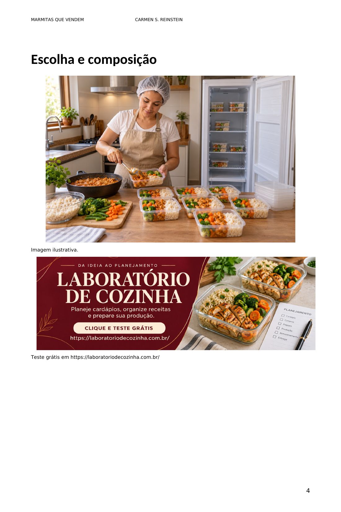 Página 4 de 10 da amostra de Marmitas que Vendem: Escolha e composição