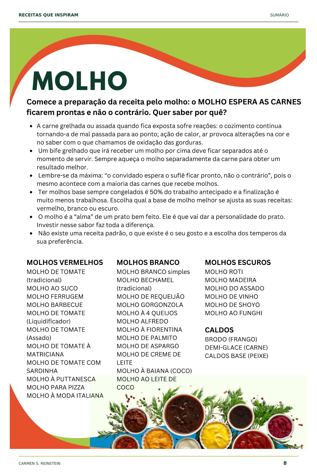 Página 5 de 10 da amostra de Receitas que Inspiram: Molhos