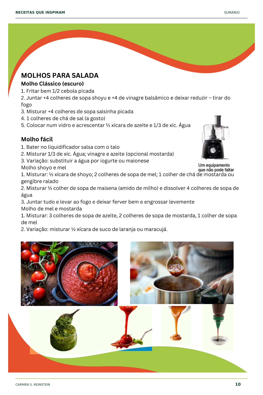 Página 6 de 10 da amostra de Receitas que Inspiram: Molhos para salada