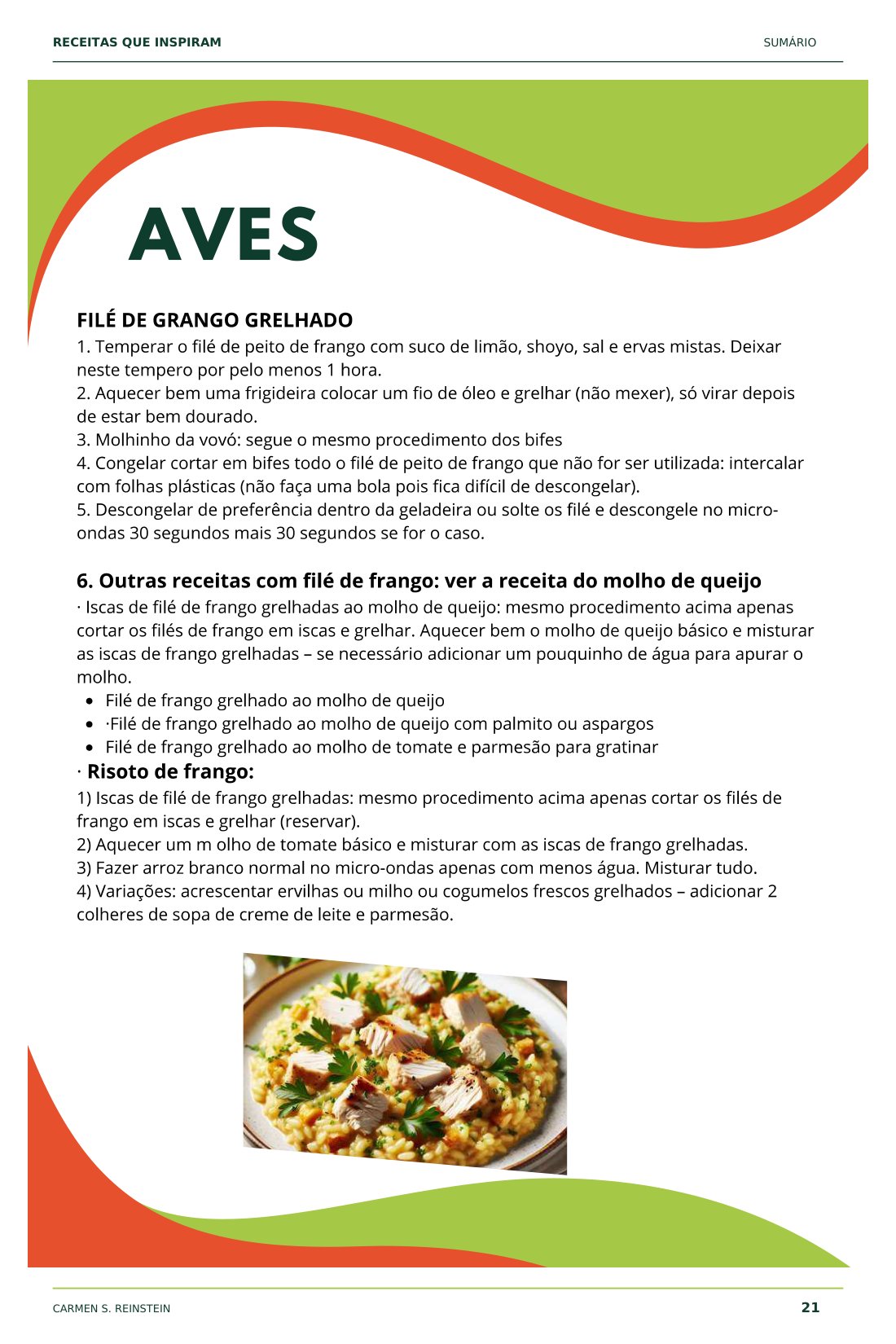Página 9 de 10 da amostra de Receitas que Inspiram: Aves