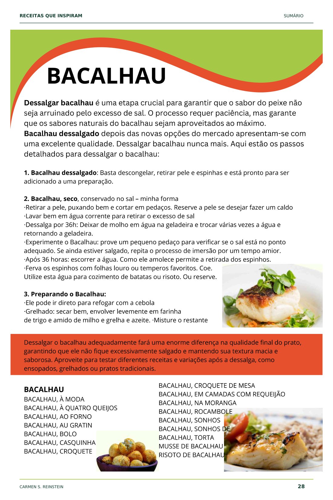 Página 10 de 10 da amostra de Receitas que Inspiram: Bacalhau