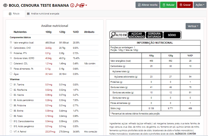 3 ANÁLISE da ROTULAGEM NUTRICIONAL